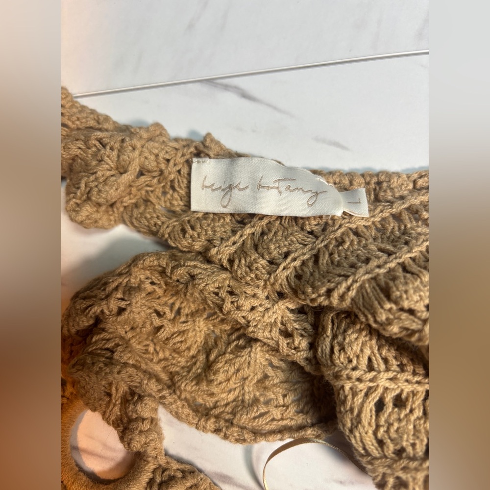 Un.Affected Australia Fitted Camel Crochet Knit Midi Dress- NOT BROWN see photos - Picture 15 of 15